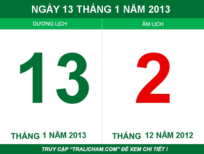 Ngày 13 tháng 1 năm 2013