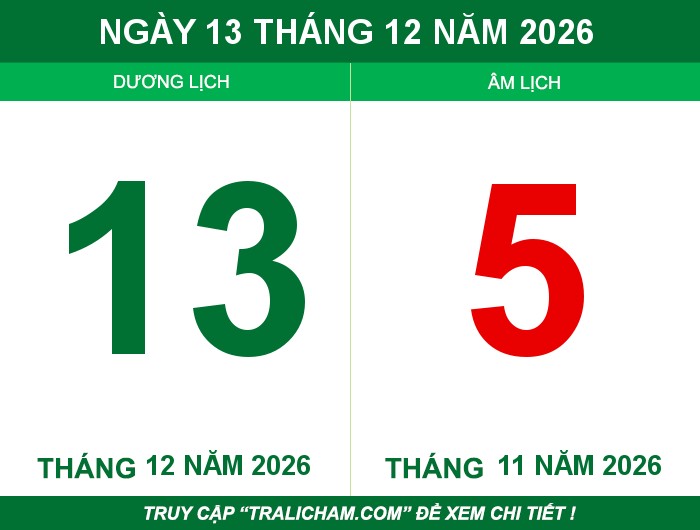 Ngày 13 tháng 12 năm 2026