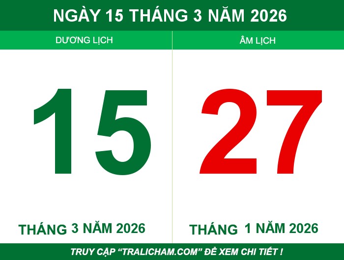 Ngày 15 tháng 3 năm 2026