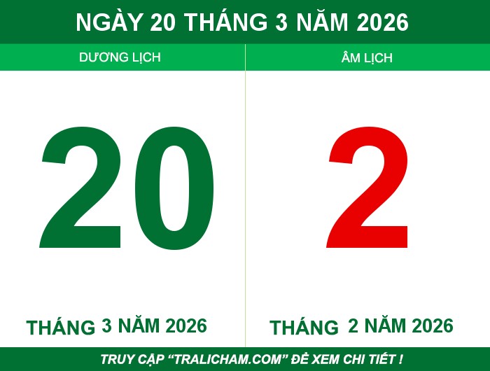 Ngày 20 tháng 3 năm 2026