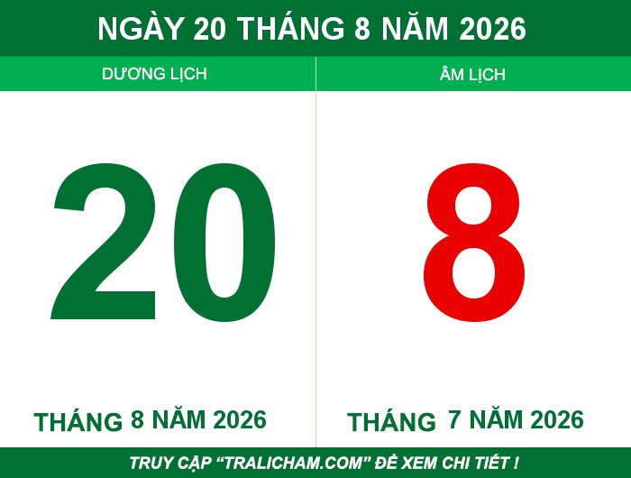 Ngày 20 tháng 8 năm 2026