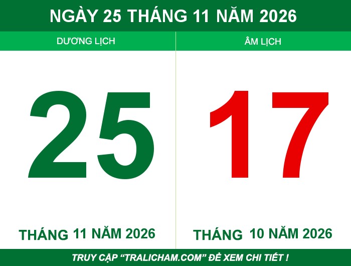 Ngày 25 tháng 11 năm 2026