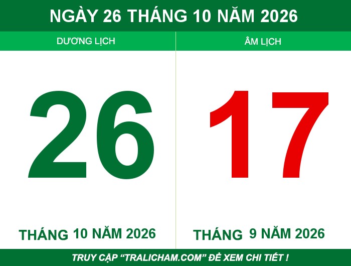 Ngày 26 tháng 10 năm 2026