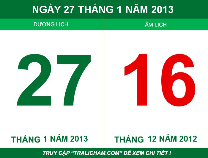 Ngày 27 tháng 1 năm 2013