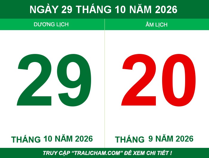 Ngày 29 tháng 10 năm 2026