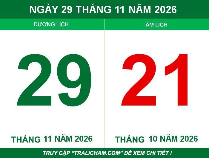 Ngày 29 tháng 11 năm 2026