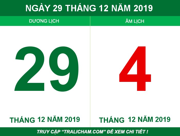 Ngày 29 tháng 12 năm 2019