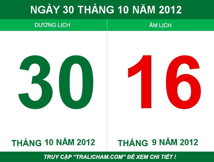 Ngày 30 tháng 10 năm 2012