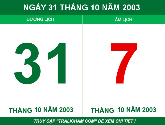 Ngày 31 tháng 10 năm 2003