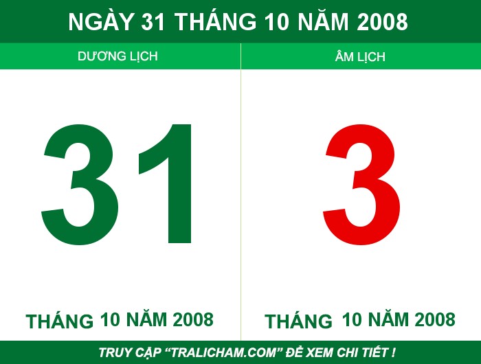 Ngày 31 tháng 10 năm 2008