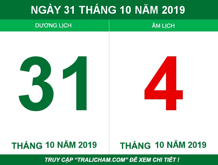 Ngày 31 tháng 10 năm 2019