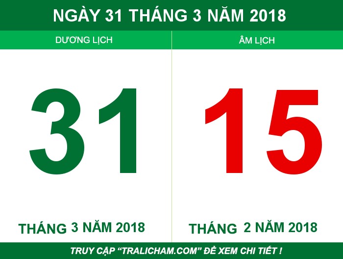 Ngày 31 tháng 3 năm 2018