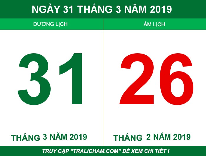 Ngày 31 tháng 3 năm 2019