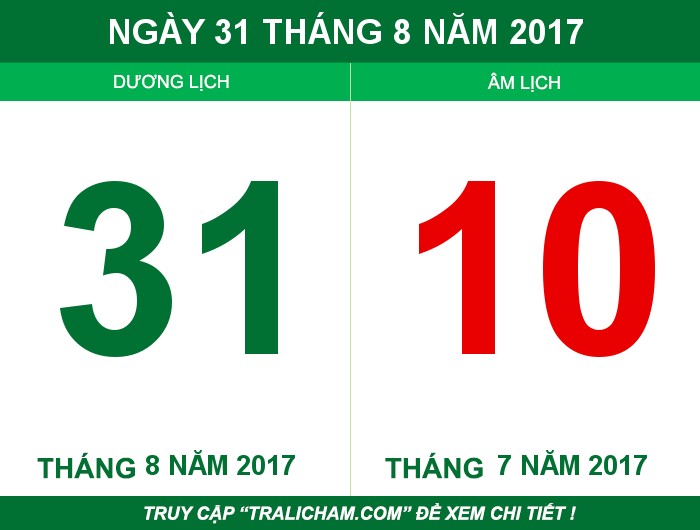 Ngày 31 tháng 8 năm 2017